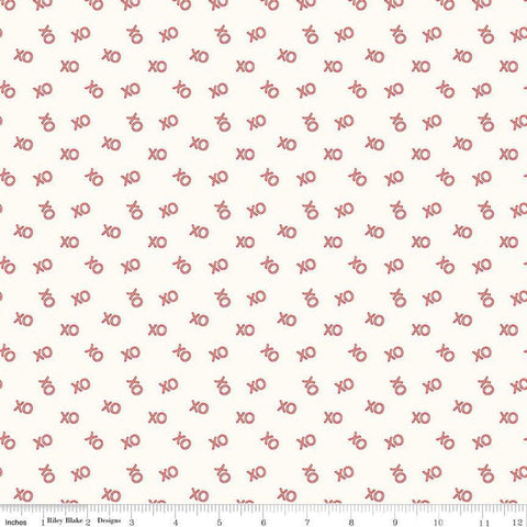 Image of the Sweetheart XO Cream quilting cotton fabric by My Minds Eye for Riley Blake Designs. Features Xs and Os on a cream background.
Cute Little Fabric Shop