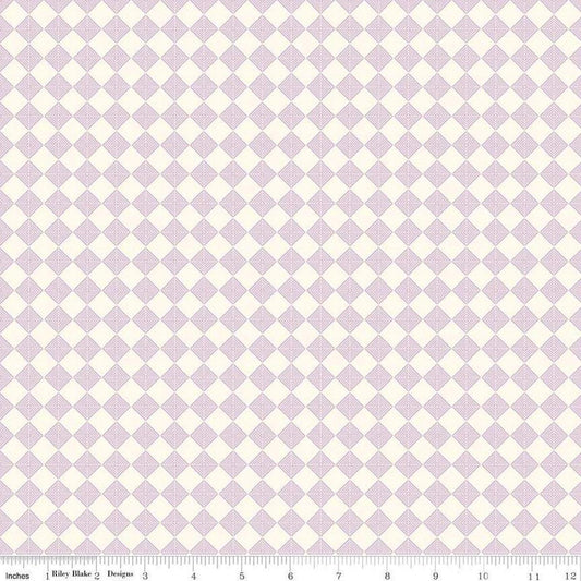Let It Bloom Allotment C14286 Lilac - Riley Blake Designs - Blush Purple Geometric - Quilting Cotton Fabric