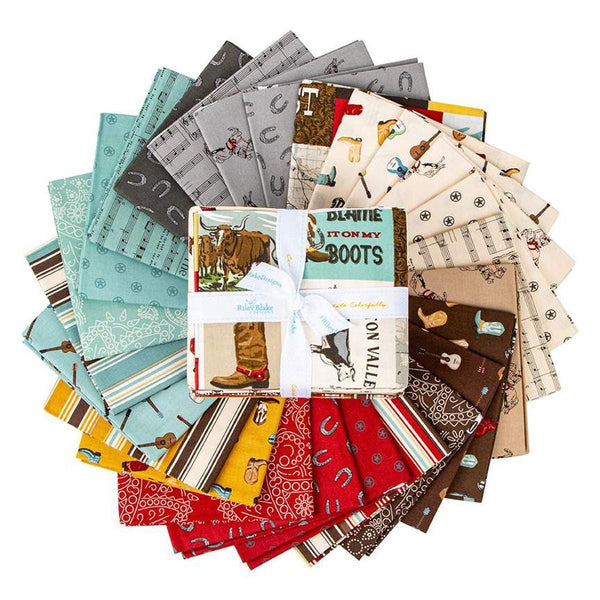 Image of the Cowboys fat quarter bundle by Echo Park Paper Co for Riley Blake Designs. Features cowboy themed fabrics. 
Cute Little Fabric Shop