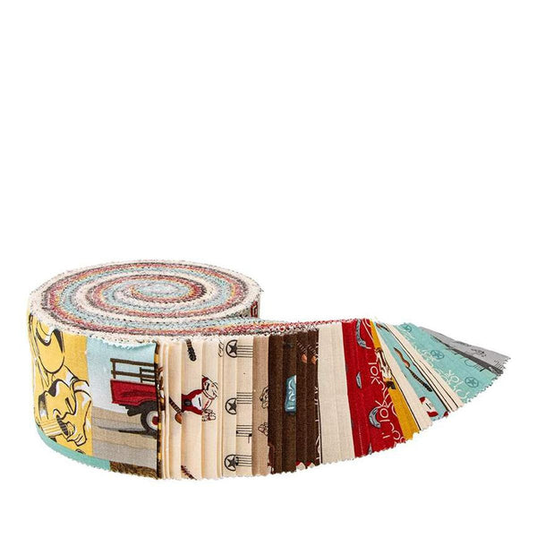 Image of the Cowboys rolie polie by Echo Park Paper Co for Riley Blake Designs. Features cowboy themed fabrics. 
Cute Little Fabric Shop