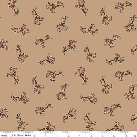 Image of the Cowboys Cowboy Tea Dye quilting cotton fabric by Echo Park Paper Co for Riley Blake Designs. Features cowboys riding on horseback on a beige brown background.
Cute Little Fabric Shop
