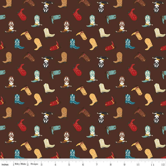 Image of the Cowboys Boots Brown quilting cotton fabric by Echo Park Paper Co for Riley Blake Designs. Features cowboy boots on a brown background.
Cute Little Fabric Shop