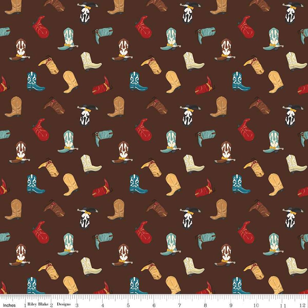 Image of the Cowboys Boots Brown quilting cotton fabric by Echo Park Paper Co for Riley Blake Designs. Features cowboy boots on a brown background.
Cute Little Fabric Shop