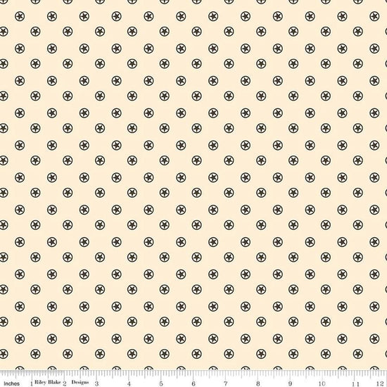 Image of the Cowboys Circle Stars Cream quilting cotton fabric by Echo Park Paper Co for Riley Blake Designs. Features circles with stars in the center on a cream white background.
Cute Little Fabric Shop