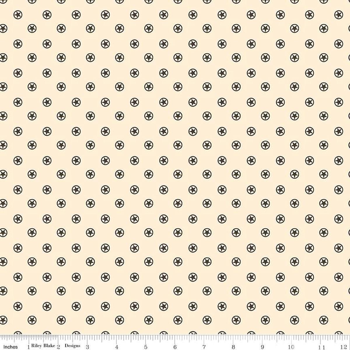 Image of the Cowboys Circle Stars Cream quilting cotton fabric by Echo Park Paper Co for Riley Blake Designs. Features circles with stars in the center on a cream white background.
Cute Little Fabric Shop