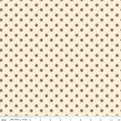 Image of the Cowboys Circle Stars Cream quilting cotton fabric by Echo Park Paper Co for Riley Blake Designs. Features circles with stars in the center on a cream white background.
Cute Little Fabric Shop