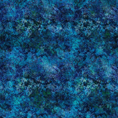 SALE On The Road Again Granite Texture 30743 Ocean B - by QT Fabrics - Tonal Textured Rock - Quilting Cotton Fabric