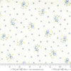 Image of the Hollyhocks Roses Little Roses Jasmine Sky quilting cotton fabric by Moda Fabrics. Features small roses on a cream background. 
Cute Little Fabric Shop