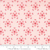 Image of the Hollyhocks Roses Puffs Hollyhock Pink quilting cotton fabric by Moda Fabrics. Features small flowers on a pink background. 
Cute Little Fabric Shop