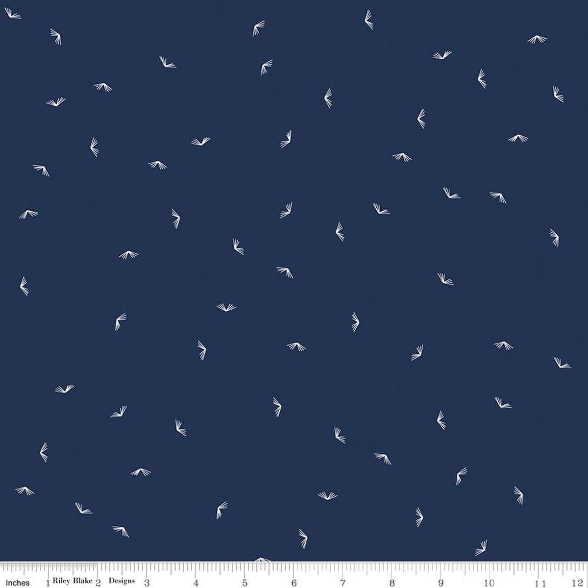 Image of the Between the Pages Open Book Navy quilting cotton fabric by Fran Gulick for Riley Blake Designs. Features scattered books on a dark blue background. 
Cute Little Fabric Shop