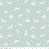 Image of the Twilight Creatures Night Owls Mint quilting cotton fabric by Natàlia Juan Abelló for Riley Blake Designs. Features scattered owls, stars, moons, and dots on a light mint background. 
Cute Little Fabric Shop
