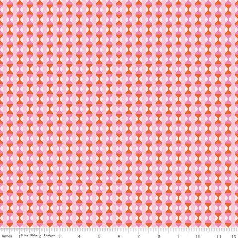 Image of the Celebrate Ogee Pink quilting cotton fabric by Sue Daley for Riley Blake Designs. Features an ogee stripe on a bright pink background
Cute Little Fabric Shop