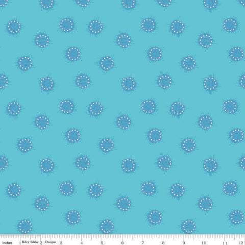 Image of the Celebrate Circles Aqua quilting cotton fabric by Sue Daley for Riley Blake Designs. Features scattered crosshatch dots on a light blue background
Cute Little Fabric Shop