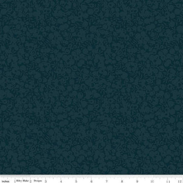 The Wiltshire Shadow Collection 01666551A Navy Blue - Riley Blake - Tonal Leaves Berries  - Liberty Fabrics - Quilting Cotton Fabric