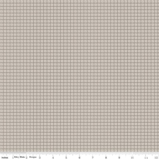 Image of the Stitchers Flannel Gridlock Gray flannel fabric by Vicki McCarty for Riley Blake Designs. Features small grid squares on a beige background.
Cute Little Fabric Shop
