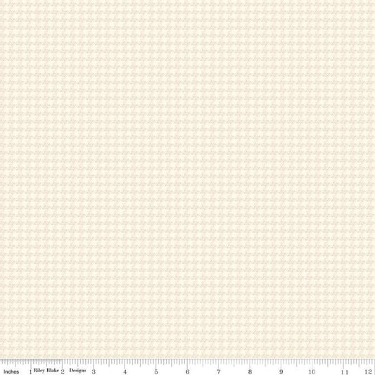 Image of the Stitchers Flannel Houndstooth Cream flannel fabric by Vicki McCarty for Riley Blake Designs. Features small houndstooth patterns on a cream white background.
Cute Little Fabric Shop