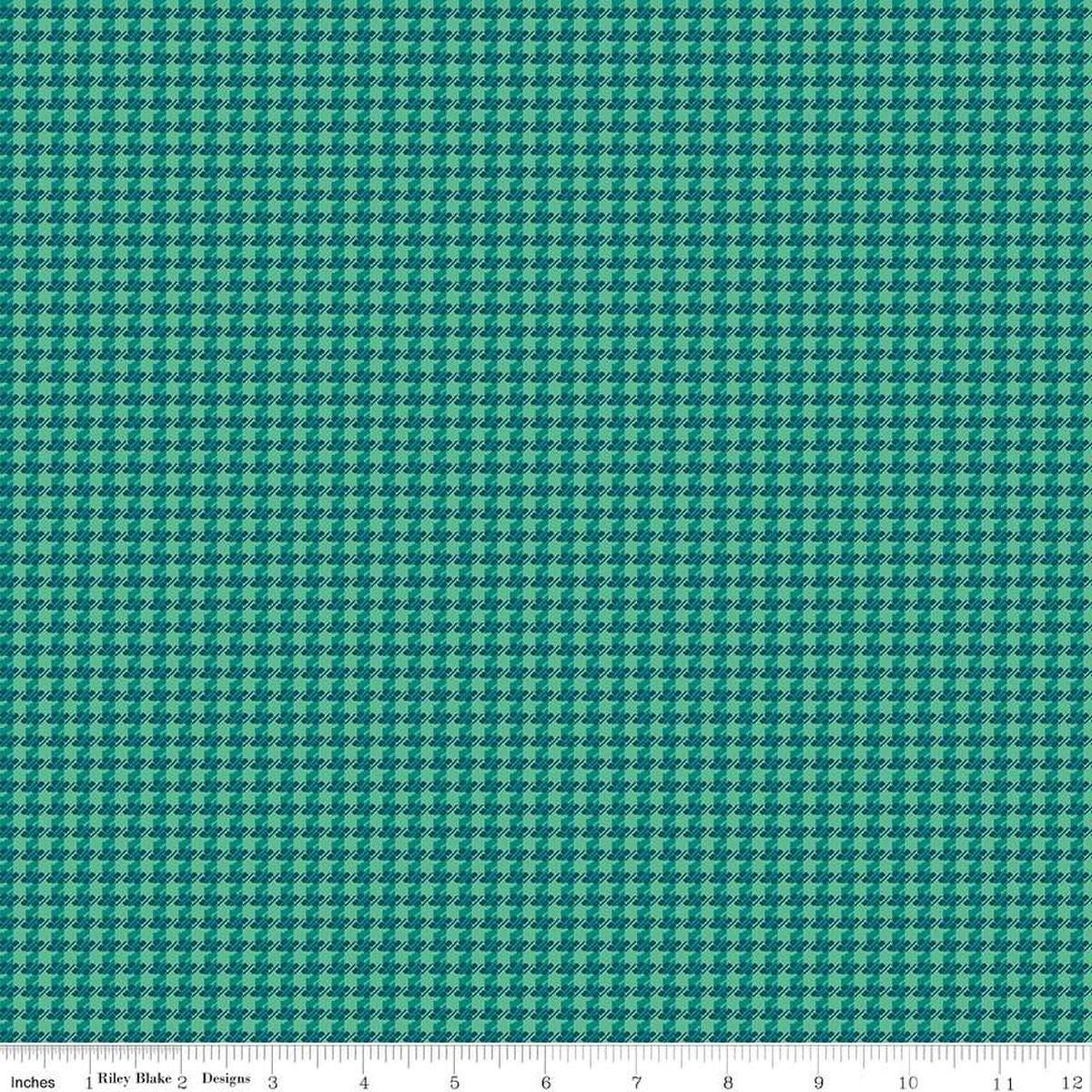 Image of the Stitchers Flannel Houndstooth Caribbean flannel fabric by Vicki McCarty for Riley Blake Designs. Features small houndstooth patterns on a teal background.
Cute Little Fabric Shop