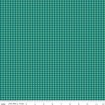 Image of the Stitchers Flannel Houndstooth Caribbean flannel fabric by Vicki McCarty for Riley Blake Designs. Features small houndstooth patterns on a teal background.
Cute Little Fabric Shop
