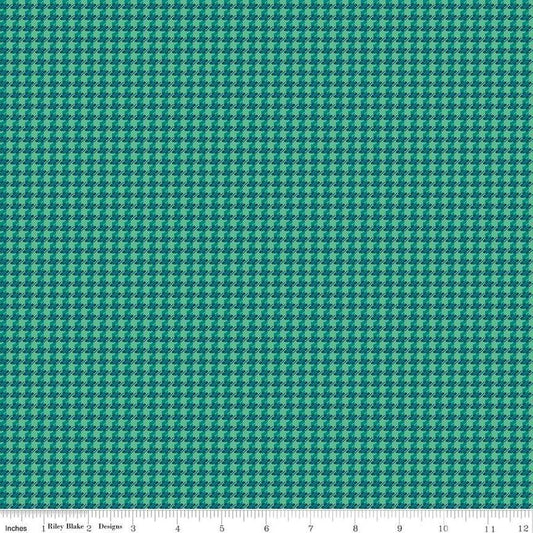 Image of the Stitchers Flannel Houndstooth Caribbean flannel fabric by Vicki McCarty for Riley Blake Designs. Features small houndstooth patterns on a teal background.
Cute Little Fabric Shop