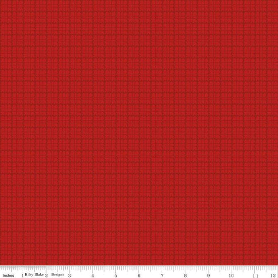 Image of the Stitchers Flannel Plaid Red flannel fabric by Vicki McCarty for Riley Blake Designs. Features a small plaid patterns on a red  background.
Cute Little Fabric Shop