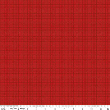 Image of the Stitchers Flannel Plaid Red flannel fabric by Vicki McCarty for Riley Blake Designs. Features a small plaid patterns on a red  background.
Cute Little Fabric Shop