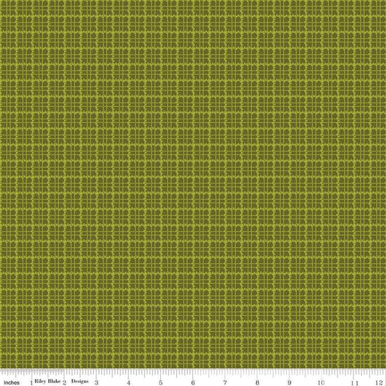 Image of the Stitchers Flannel Plaid Green flannel fabric by Vicki McCarty for Riley Blake Designs. Features a small plaid patterns on a green background.
Cute Little Fabric Shop