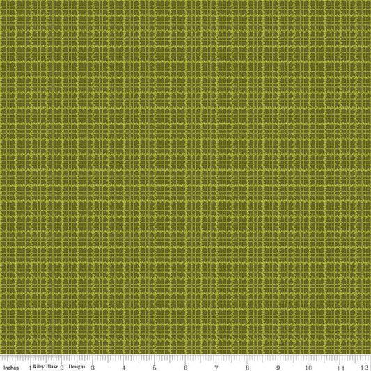Image of the Stitchers Flannel Plaid Green flannel fabric by Vicki McCarty for Riley Blake Designs. Features a small plaid patterns on a green background.
Cute Little Fabric Shop