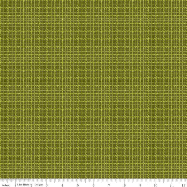 Image of the Stitchers Flannel Plaid Green flannel fabric by Vicki McCarty for Riley Blake Designs. Features a small plaid patterns on a green background.
Cute Little Fabric Shop