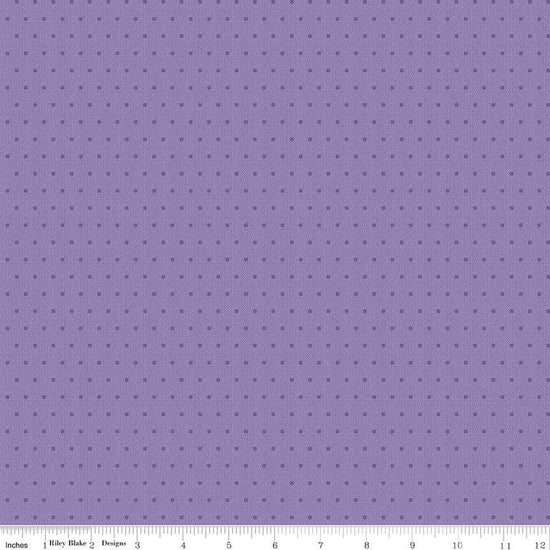 Image of the Stitchers Flannel Dots Purple flannel fabric by Vicki McCarty for Riley Blake Designs. Features small dots on a purple background.
Cute Little Fabric Shop