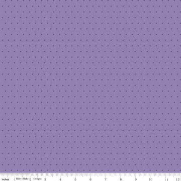 Image of the Stitchers Flannel Dots Purple flannel fabric by Vicki McCarty for Riley Blake Designs. Features small dots on a purple background.
Cute Little Fabric Shop