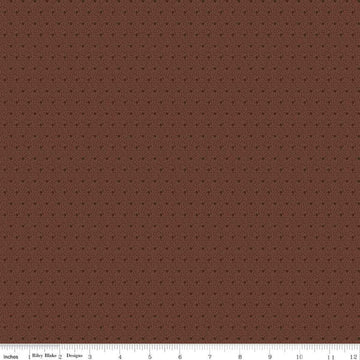 Image of the Stitchers Flannel Dots Chocolate flannel fabric by Vicki McCarty for Riley Blake Designs. Features small dots on a brown background.
Cute Little Fabric Shop