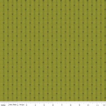 Image of the Stitchers Flannel Railroad Stripe Green flannel fabric by Vicki McCarty for Riley Blake Designs. Features a textured stripe on a green background.
Cute Little Fabric Shop