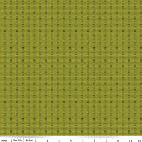 Image of the Stitchers Flannel Railroad Stripe Green flannel fabric by Vicki McCarty for Riley Blake Designs. Features a textured stripe on a green background.
Cute Little Fabric Shop