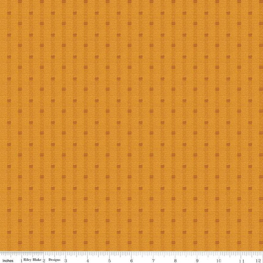 Image of the Stitchers Flannel Railroad Stripe Gold flannel fabric by Vicki McCarty for Riley Blake Designs. Features a textured stripe on a gold orange background.
Cute Little Fabric Shop