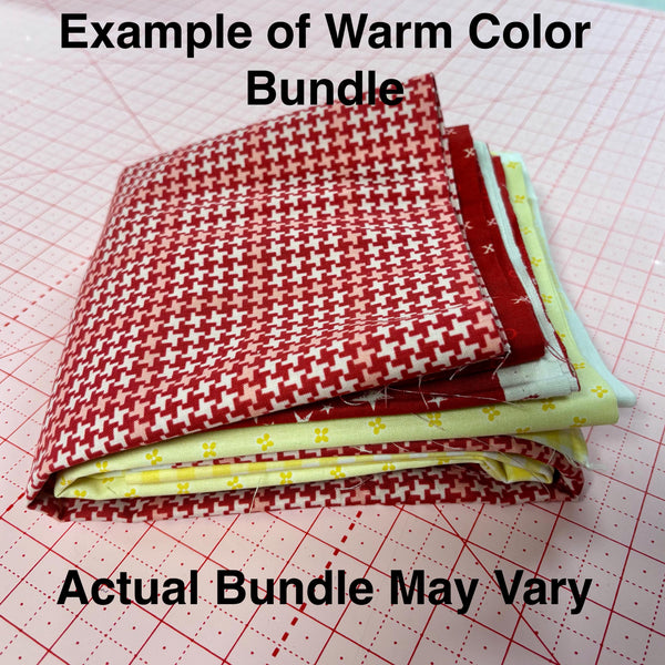 3 Yard Warm Tone Themed End of Bolt MYSTERY BUNDLE With Warm Tone Cotton Fabrics by Riley Blake - Quilting Cotton Fabric - 9" to 18" Pieces