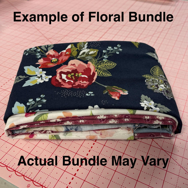 Image of a floral themed mystery bundle using quilting cotton fabric by Riley Blake Designs. Features a floral bundle. 
Cute Little Fabric Shop