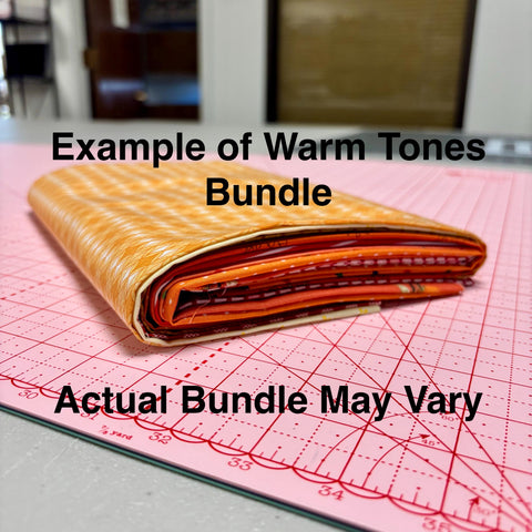 Image of a warm toned themed fat quarter mystery bundle using quilting cotton fabric by Riley Blake Designs. Features a warm toned bundle. 
Cute Little Fabric Shop