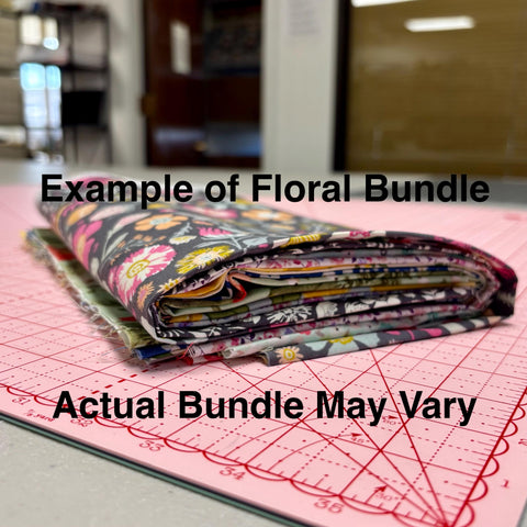 Image of a floral themed fat quarter mystery bundle using quilting cotton fabric by Riley Blake Designs. Features a floral bundle. 
Cute Little Fabric Shop