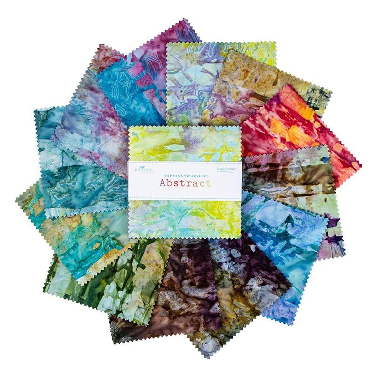 Image of the Expressions Batiks Express Yourself! Abstract 5 inch Stacker by Riley Blake Designs. Features quilting cotton abstract Batik fabric.
Cute Little Fabric Shop