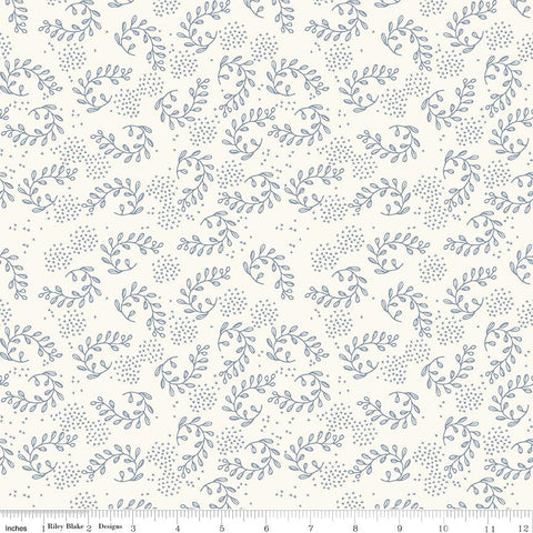 Gingham Foundry Vines C11133 Cream - Riley Blake Designs - Xs Sprigs of Leaves - Quilting Cotton Fabric