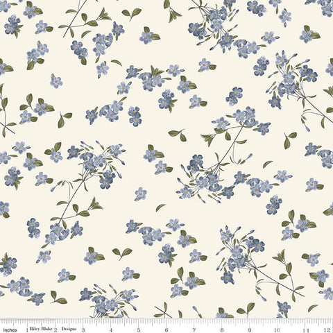 Springtime Blossoms C12813 Lilac by Riley Blake Designs - Flowers Leaves Floral Purple Cream Easter - Quilting Cotton Fabric