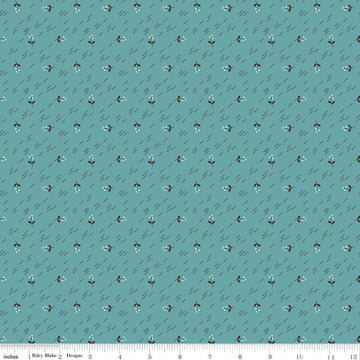 DEAL Autumn Berries C14652 Raindrop - Riley Blake Designs - Lori Holt - Floral Flowers - Quilting Cotton Fabric