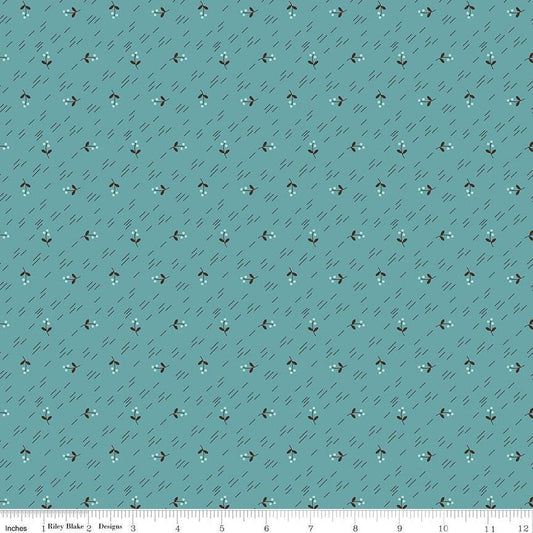 DEAL Autumn Berries C14652 Raindrop - Riley Blake Designs - Lori Holt - Floral Flowers - Quilting Cotton Fabric