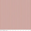 Image of the 1/8 Inch Stripe on Ivory Canyon Rose quilting cotton fabric by Riley Blake Designs. Features ivory and red pink stripes. 
Cute Little Fabric Shop