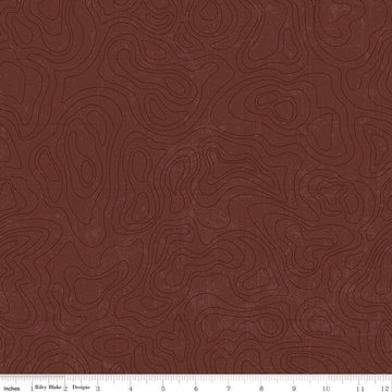 DEAL National Parks Topographic Brown Tone-on-Tone Outdoors Map Fabric - C13293 - Riley Blake Quilting Cotton Fabric