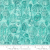 Serena Shores Sketchy Shells Aqua quilting cotton fabric by Robin Pickens for Moda Fabrics. Features seashells on an aqua blue background. 
Cute Little Fabric Shop
