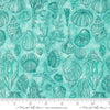 Serena Shores Sketchy Shells Aqua quilting cotton fabric by Robin Pickens for Moda Fabrics. Features seashells on an aqua blue background. 
Cute Little Fabric Shop