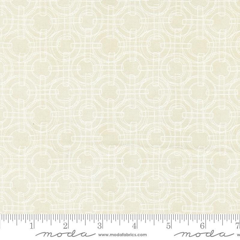 Serena Shores Rings Cloud quilting cotton fabric by Robin Pickens for Moda Fabrics. Features circles and lines on a cloud background. 
Cute Little Fabric Shop
