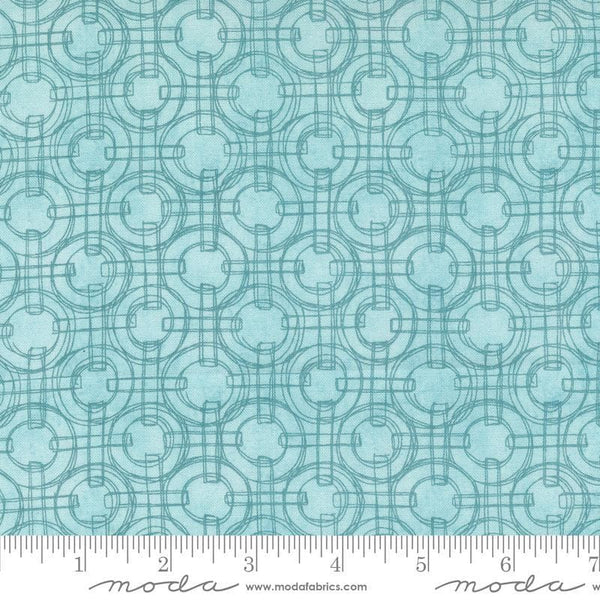 Serena Shores Rings Mist quilting cotton fabric by Robin Pickens for Moda Fabrics. Features circles and lines on a light blue background. 
Cute Little Fabric Shop