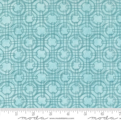 Serena Shores Rings Mist quilting cotton fabric by Robin Pickens for Moda Fabrics. Features circles and lines on a light blue background. 
Cute Little Fabric Shop